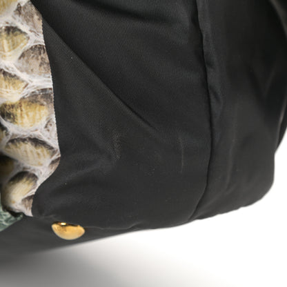 Prada Nylon Python Print Large Bow Bag Verde 11 of 11