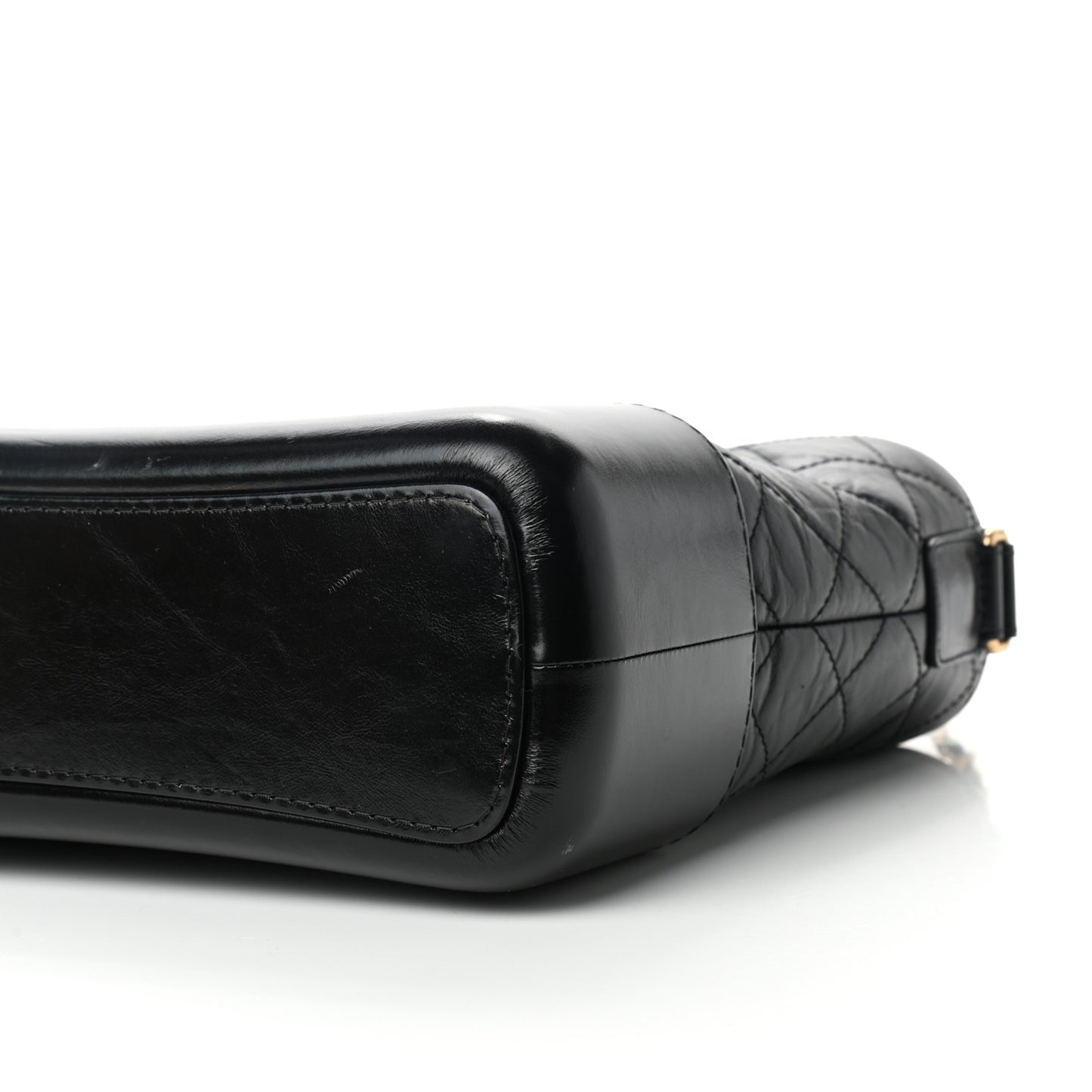 Aged Calfskin Quilted Medium Gabrielle Hobo Black
