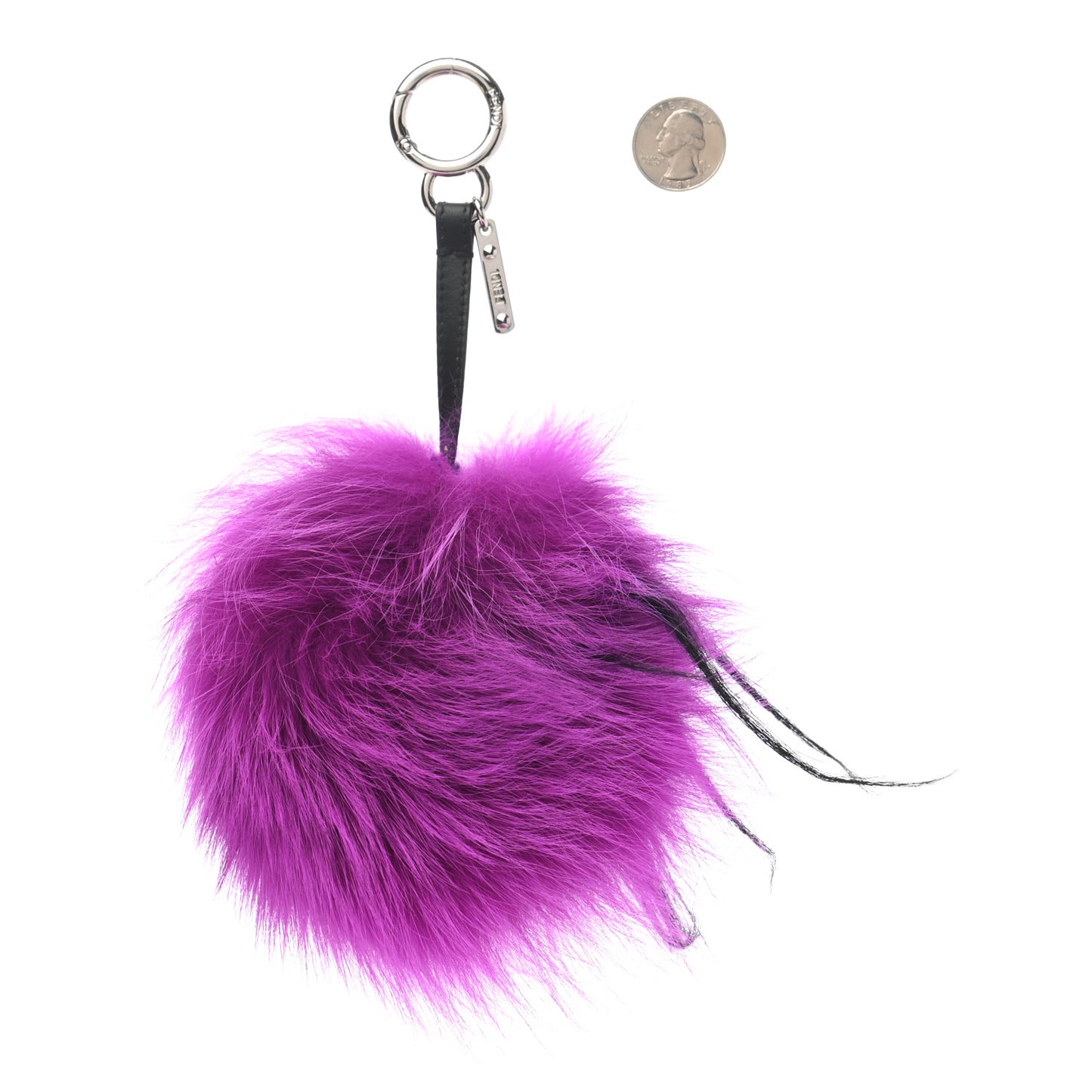 Fox Mink Goat Fur Oret Monster Bag Bug Charm Orchid Black