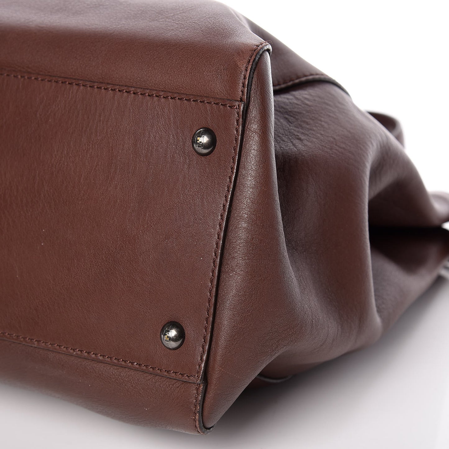 Vitello Zucca Large Peekaboo Iconic Satchel Marrone Tobacco
