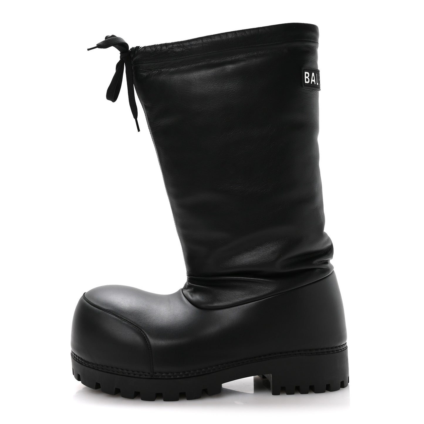 Shiny Super Soft Calfskin Mens Alaska High Boots 43-44 Black