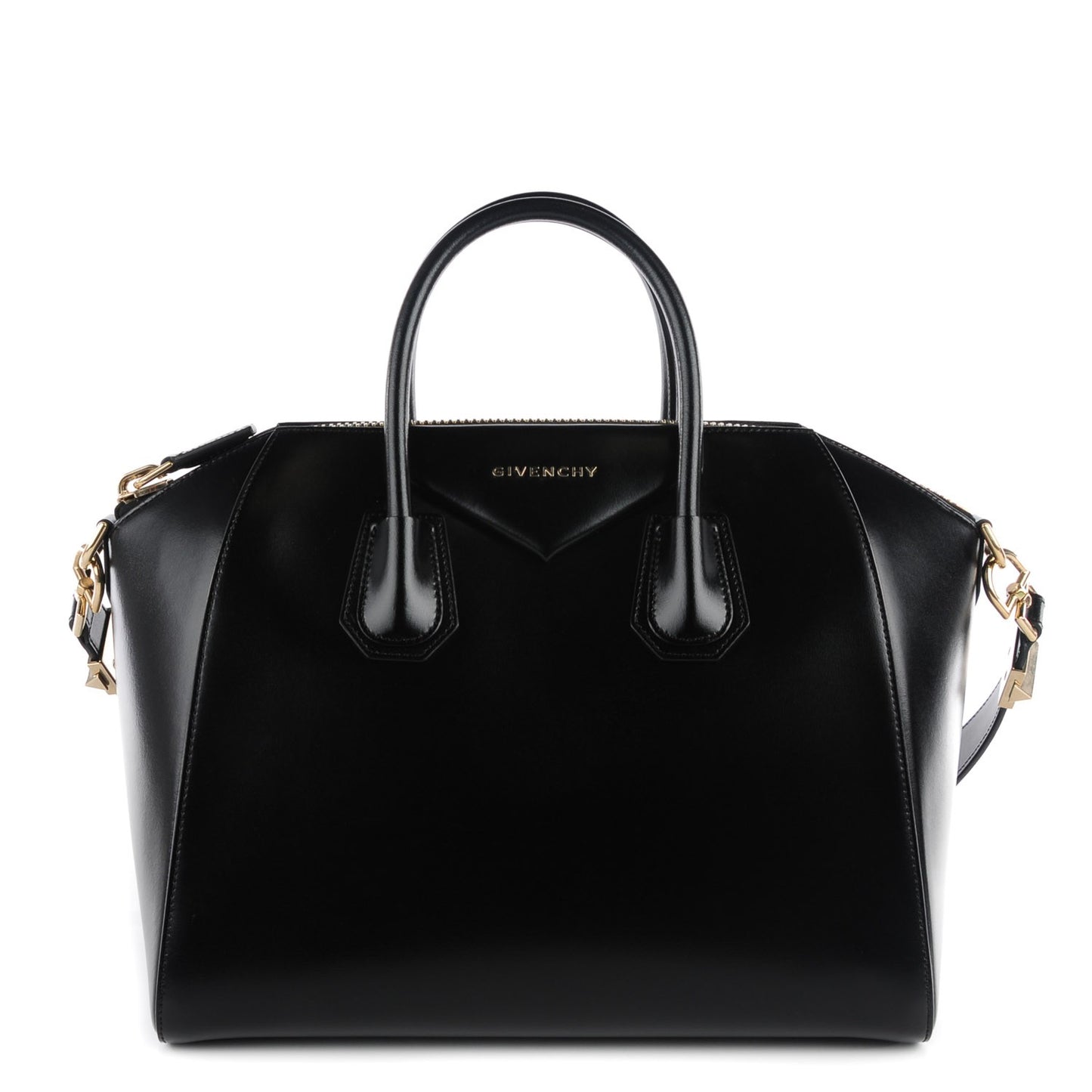 Shiny Lord Calfskin Medium Antigona Black
