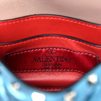 Valentino Garavani Metallic Nappa Micro Rockstud Spike Shoulder Bag Cerulean 6 of 8