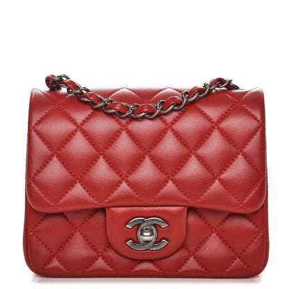 Chanel Lambskin Quilted Mini Square Flap Red 1 of 13