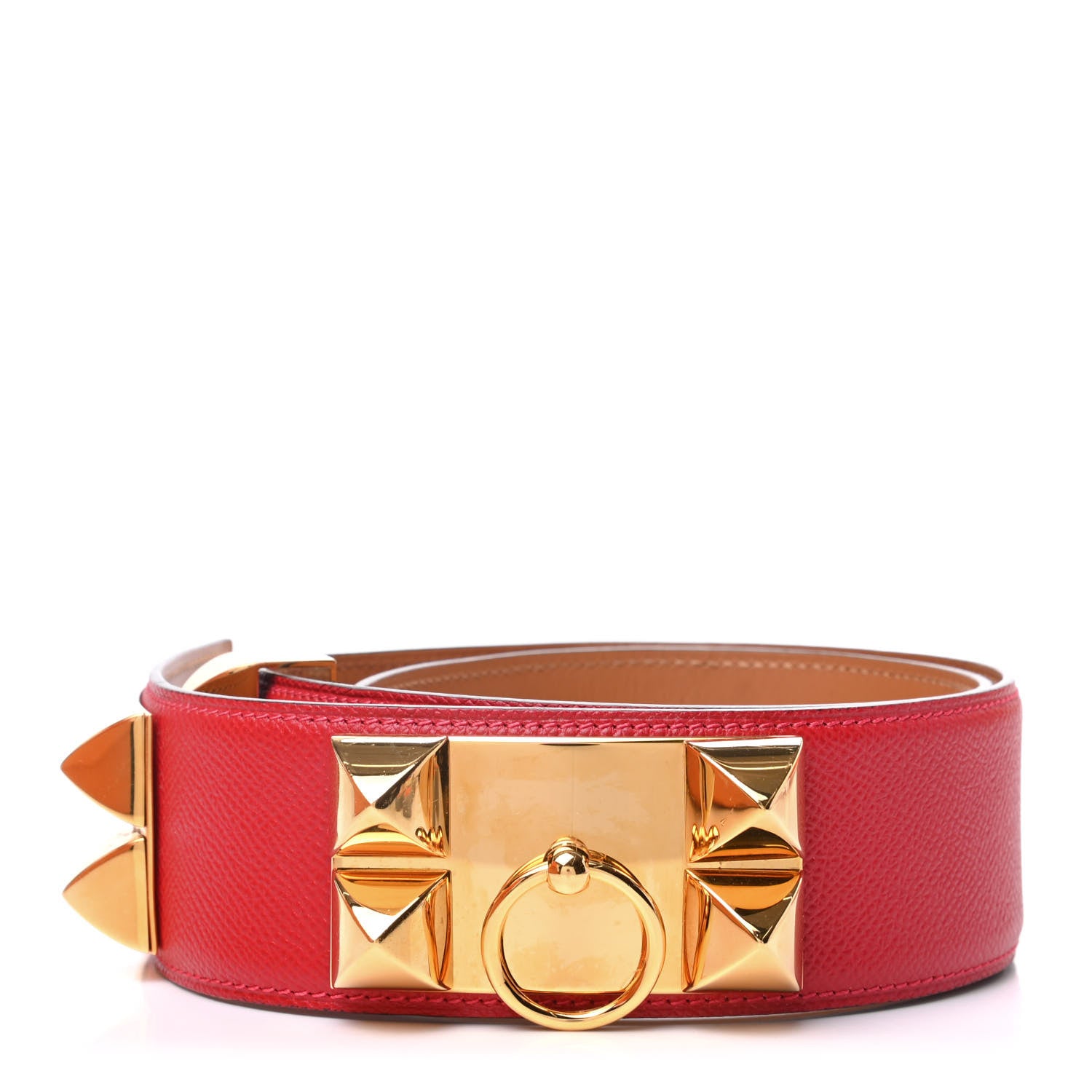 Hermes Epsom Collier De Chien CDC Belt 75 Rouge Casaque 1 of 5