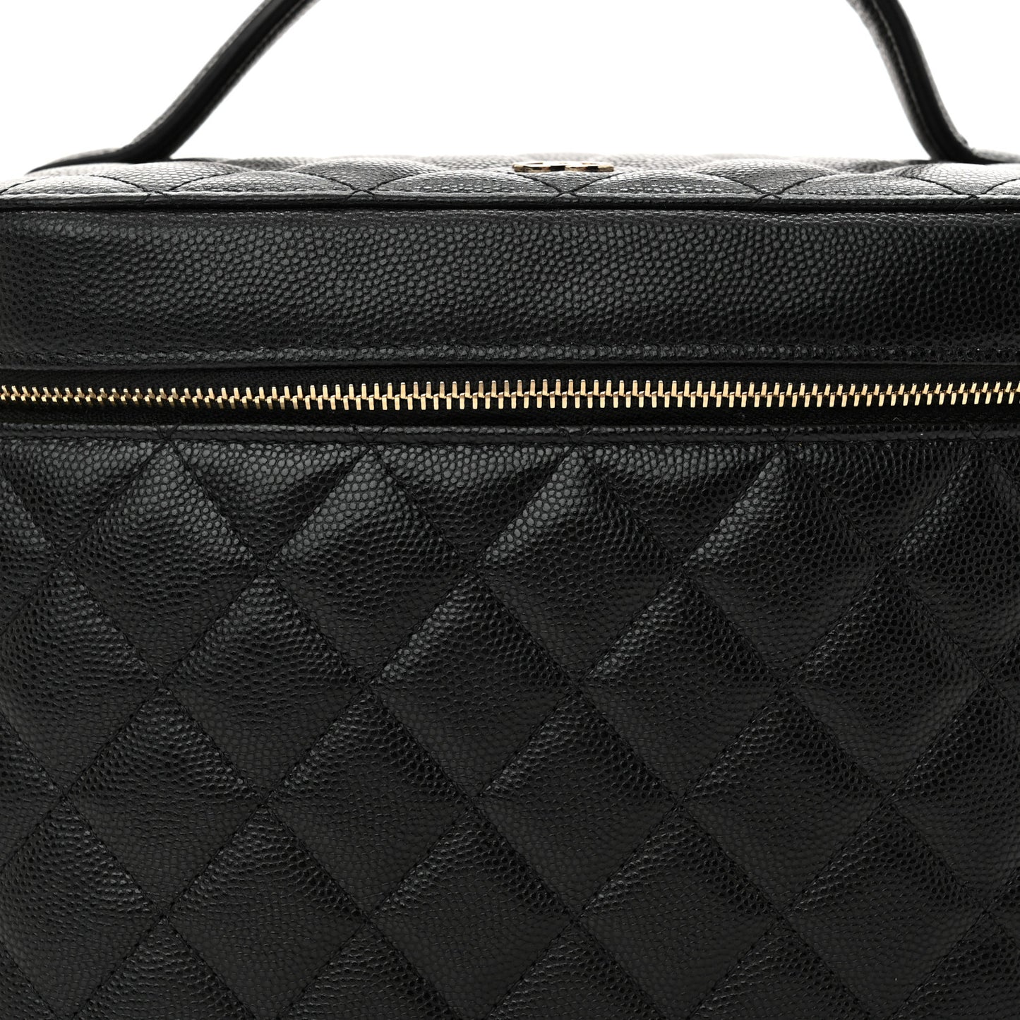 Caviar Quilted Large Vanity Pouch Black