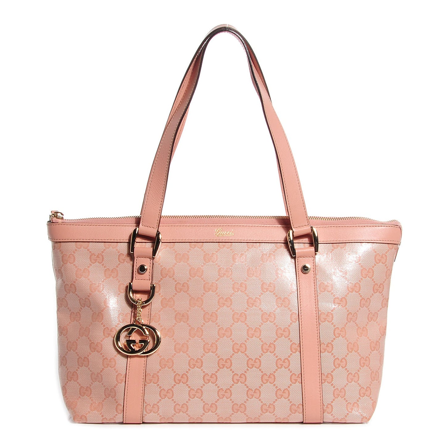 Crystal Monogram Medium Abbey Tote Blush
