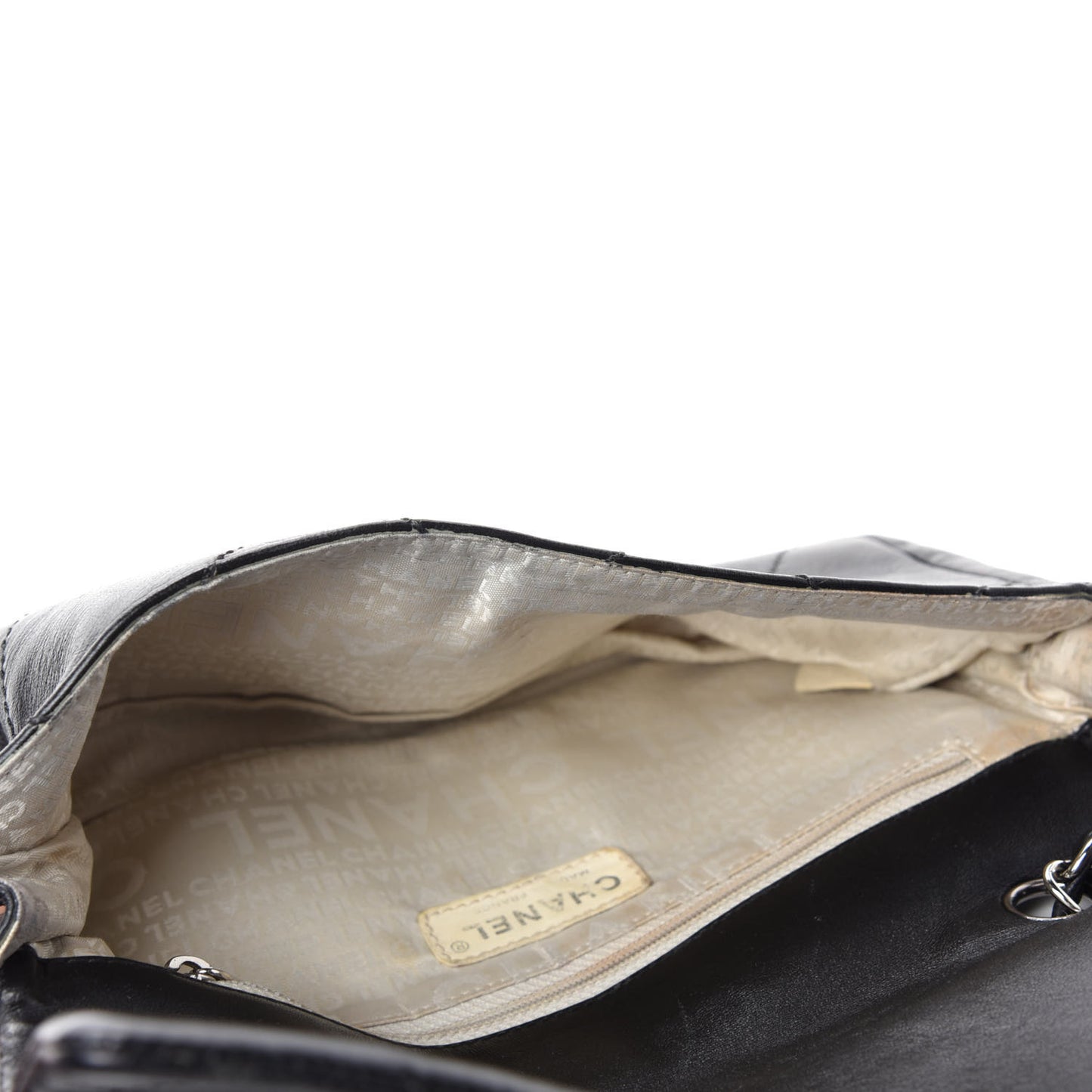 Lambskin Diamond Stitched CC East West Flap Black