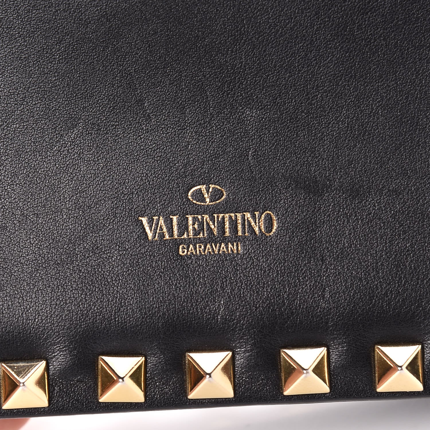 Valentino Garavani Calfskin Rockstud Wallet on Chain Black 10 of 15