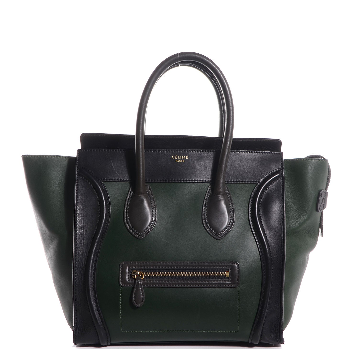 Celine Smooth Calfskin Mini Tri-Color Luggage Forest 1 of 9