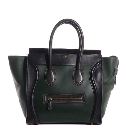 Celine Smooth Calfskin Mini Tri-Color Luggage Forest 1 of 9