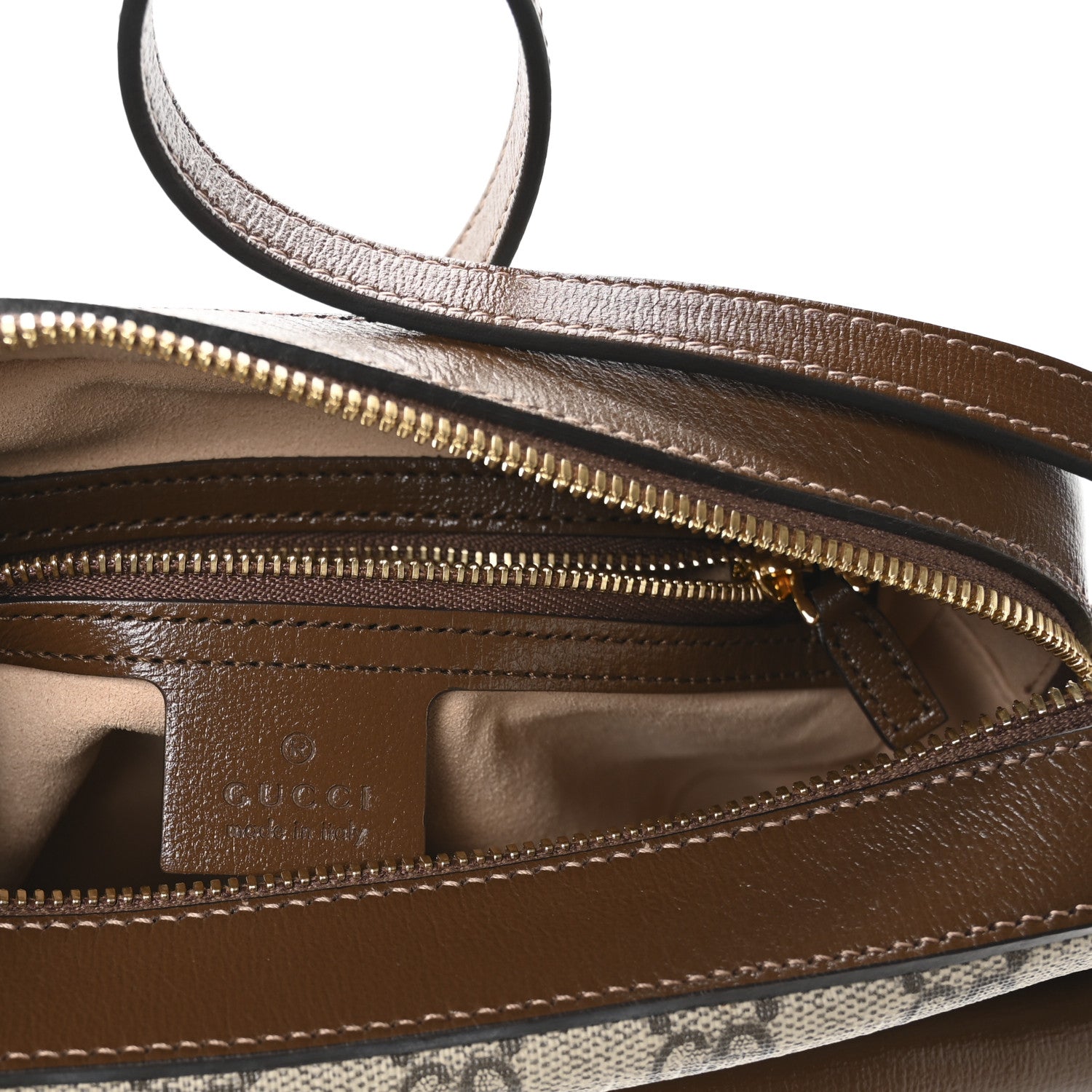Gucci GG Supreme Monogram Small Horsebit 1955 Shoulder Bag Beige Brown Sugar 6 of 11