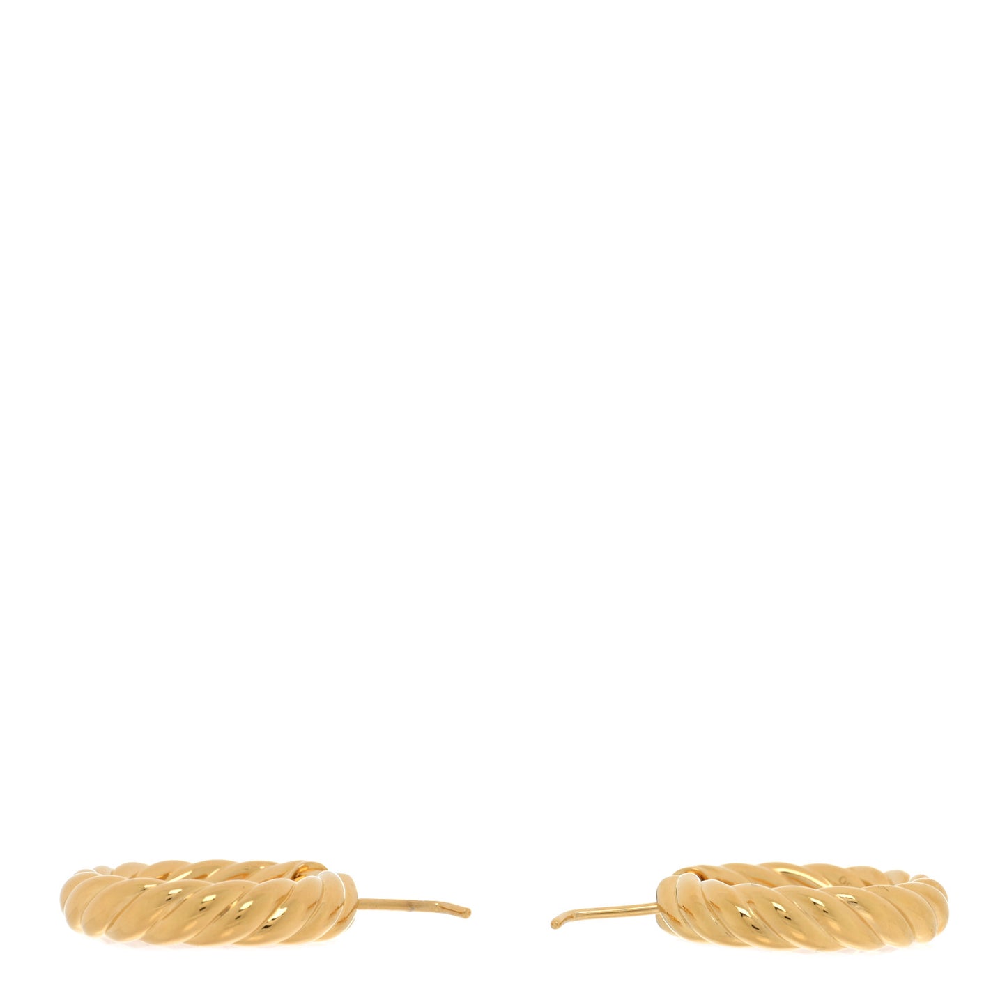 18K Yellow Gold 25.4mm Sculpted Cable Hoop Earrings