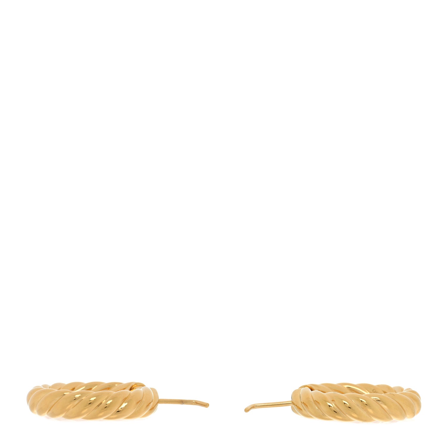 David Yurman 18K Yellow Gold 25.4mm Sculpted Cable Hoop Earrings 3 of 4