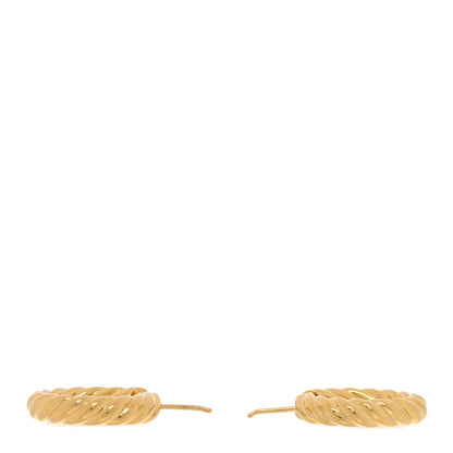 David Yurman 18K Yellow Gold 25.4mm Sculpted Cable Hoop Earrings 3 of 4