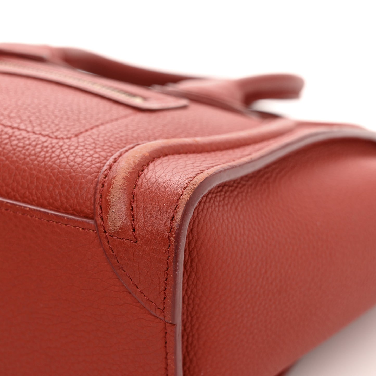 Drummed Calfskin Nano Luggage Red