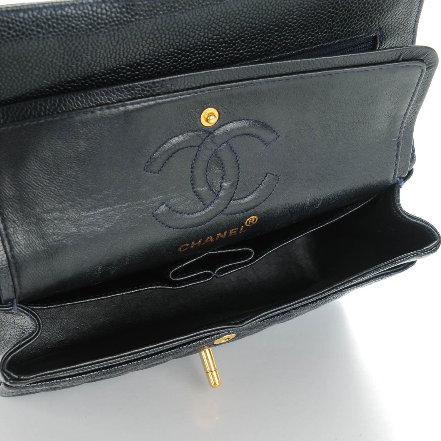 Chanel Caviar Quilted Small Double Flap Navy 5 of 8