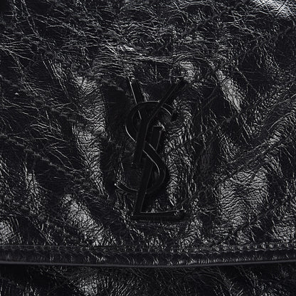 Saint Laurent Crinkled Calfskin Matelasse Monogram Medium Niki Chain Satchel Black 8 of 10