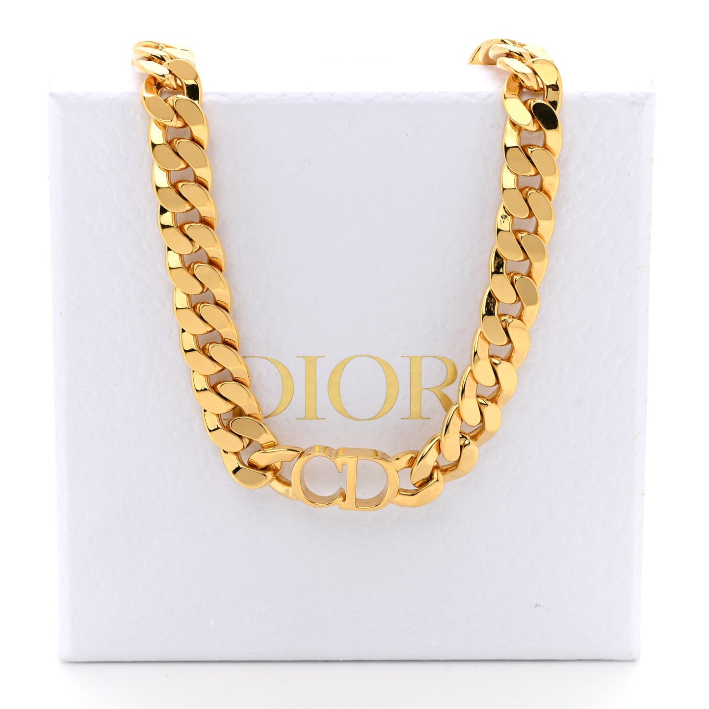 Metal CD Choker Necklace Gold