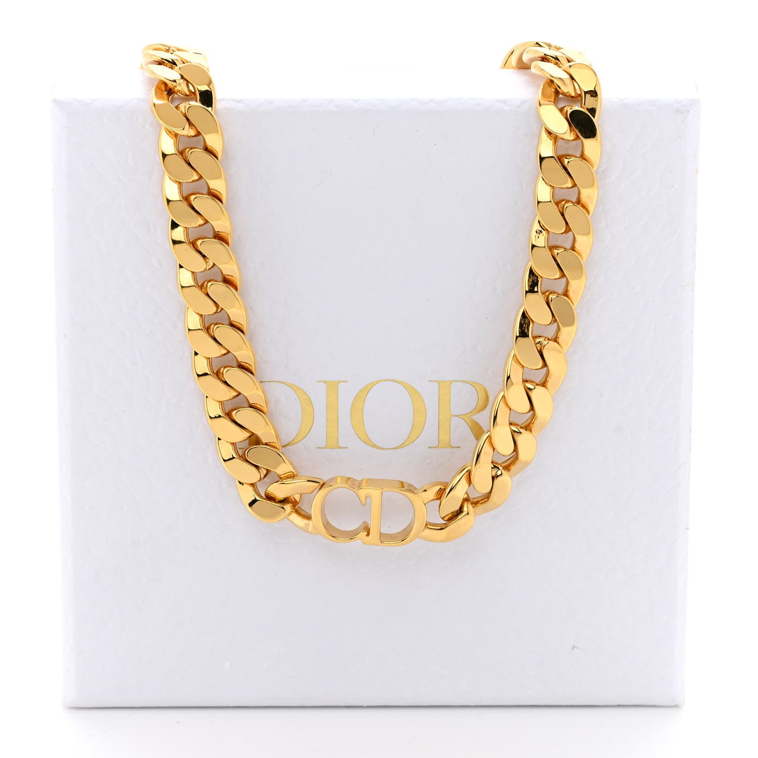 Christian Dior Metal CD Choker Necklace Gold 5 of 5