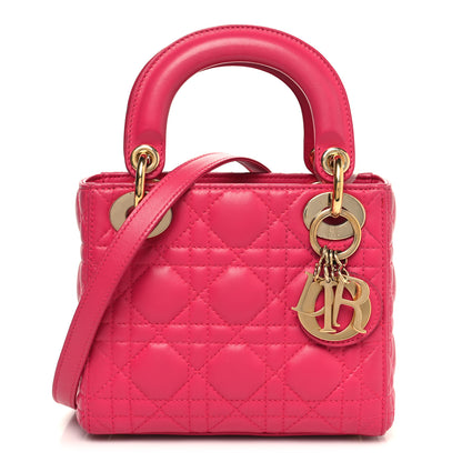 Christian Dior Lambskin Cannage Mini Lady Dior Fuchsia 1 of 12