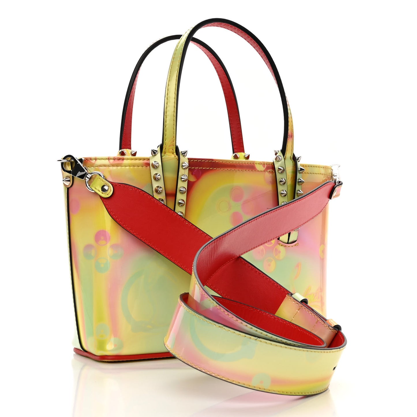 Patent Calfskin Loubinthesky Small Cabata Tote Multicolor