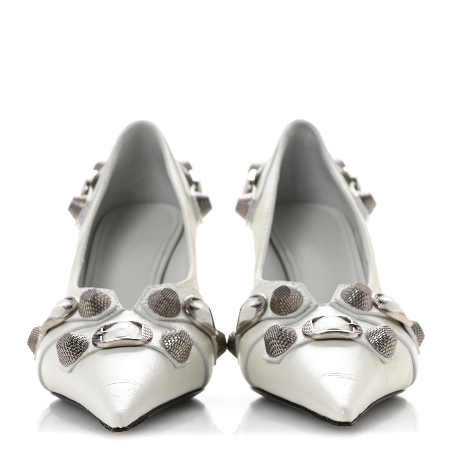 Balenciaga Agneau Arena Cagole 90mm Pumps 38 White 3 of 11