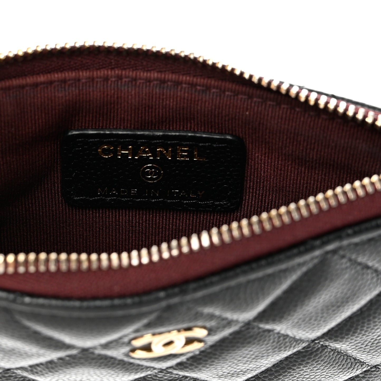 Caviar Quilted Small Pouch Black