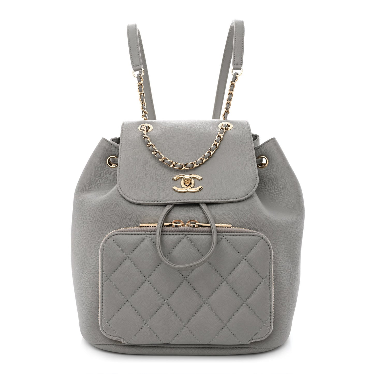 Caviar Quilted Business Affinity Backpack Grey