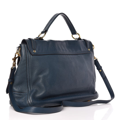 Miu Miu Cervo East-West Flap Satchel Blue 4 of 18