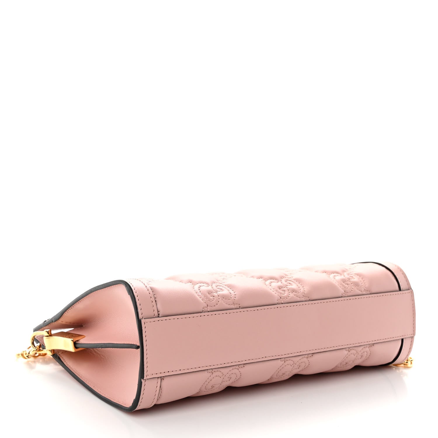 Gucci Calfskin GG Matelasse Small Slim Chain Shoulder Bag Perfect Pink Natural 4 of 10