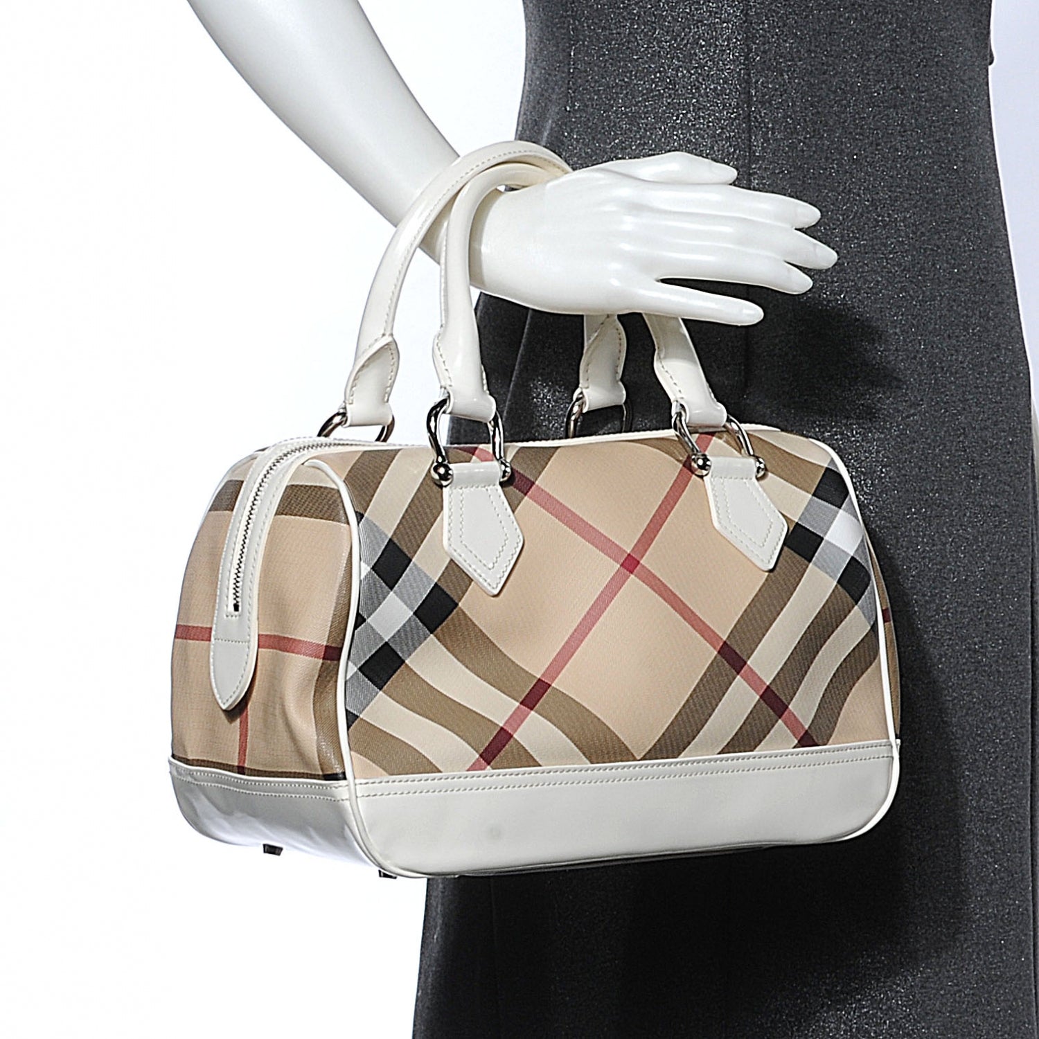 Burberry Nova Check Tote White 2 of 9