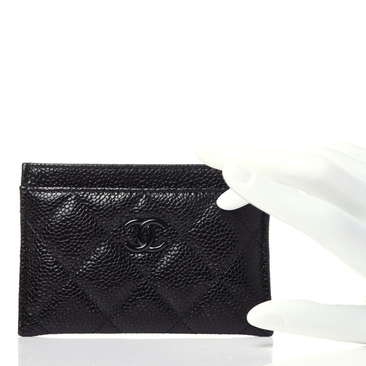 Caviar Quilted Incognito Card Holder Black