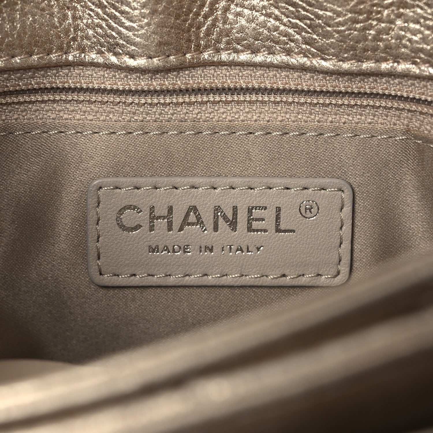 Chanel Metallic Calfskin Quilted Flap Clutch With Chain Light Gold 6 of 10
