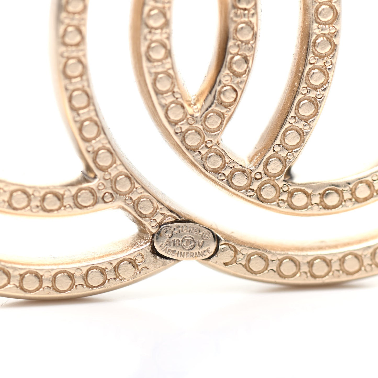 Crystal CC Brooch Light Gold