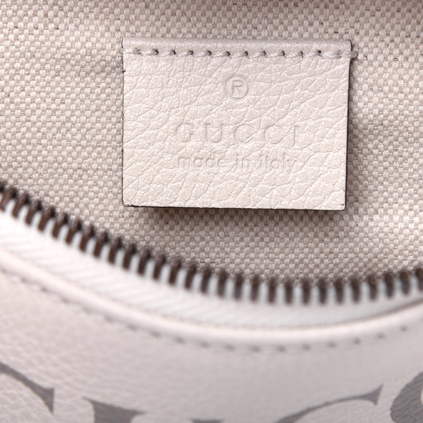 Grained Calfskin Small Logo Belt Bag White