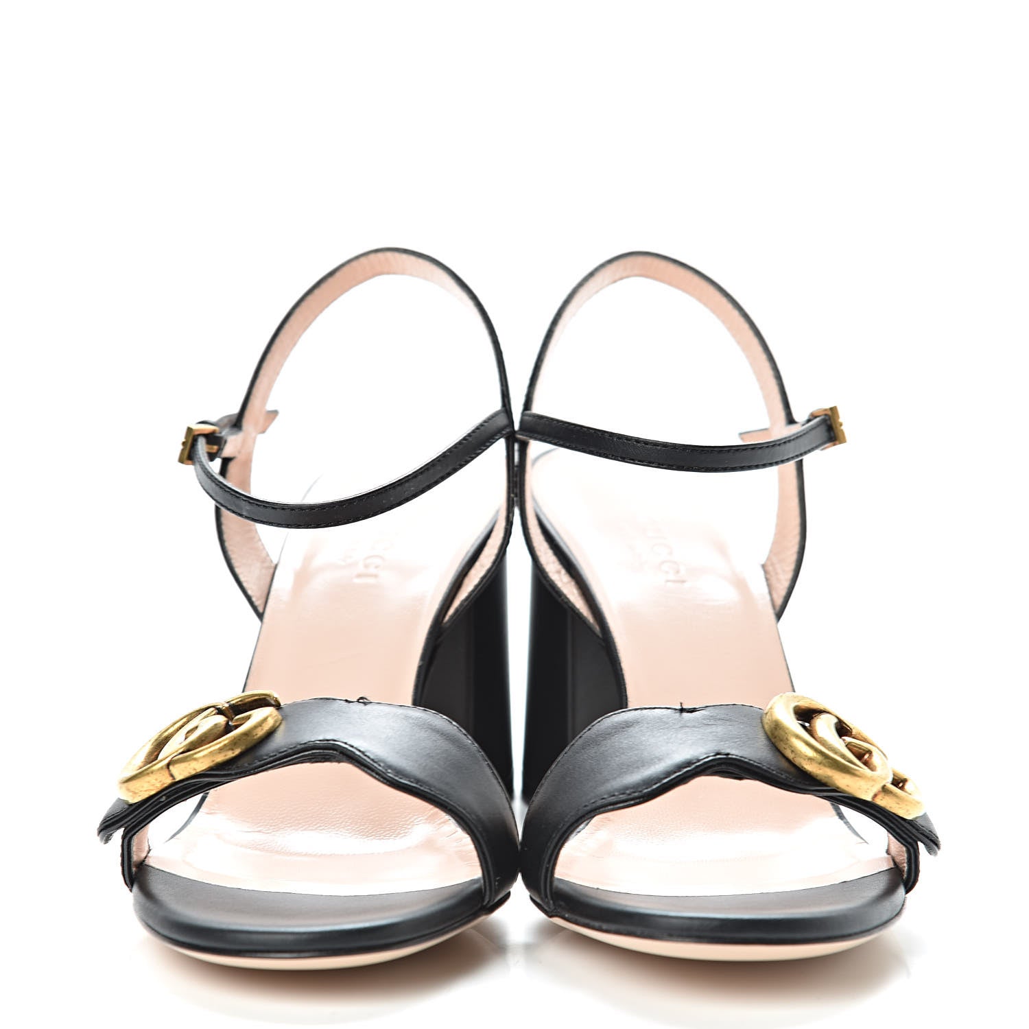 Gucci Lifford Calfskin GG Marmont Ankle Wrap 75mm Sandals 36 Black 2 of 9