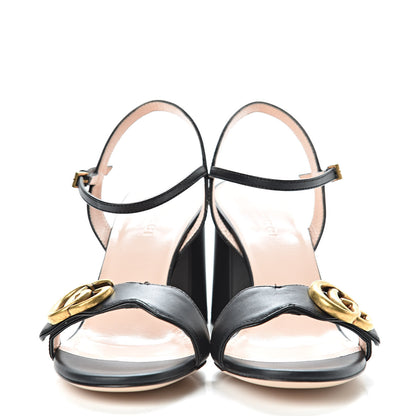 Gucci Lifford Calfskin GG Marmont Ankle Wrap 75mm Sandals 36 Black 2 of 9