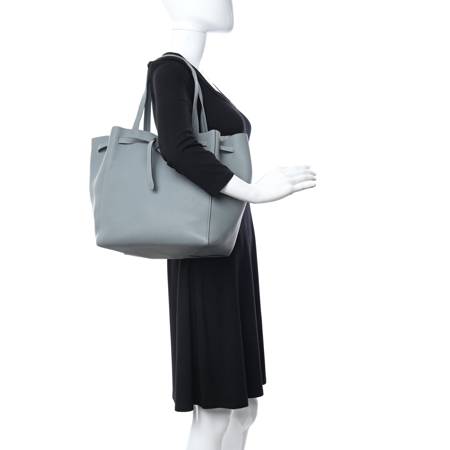 Celine Soft Grained Calfskin Small Belt Cabas Phantom Storm 2 of 10