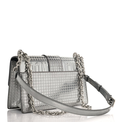 Christian Dior Metallic Patent Micro-Cannage 30 Montaigne Flap Bag Silver 3 of 10