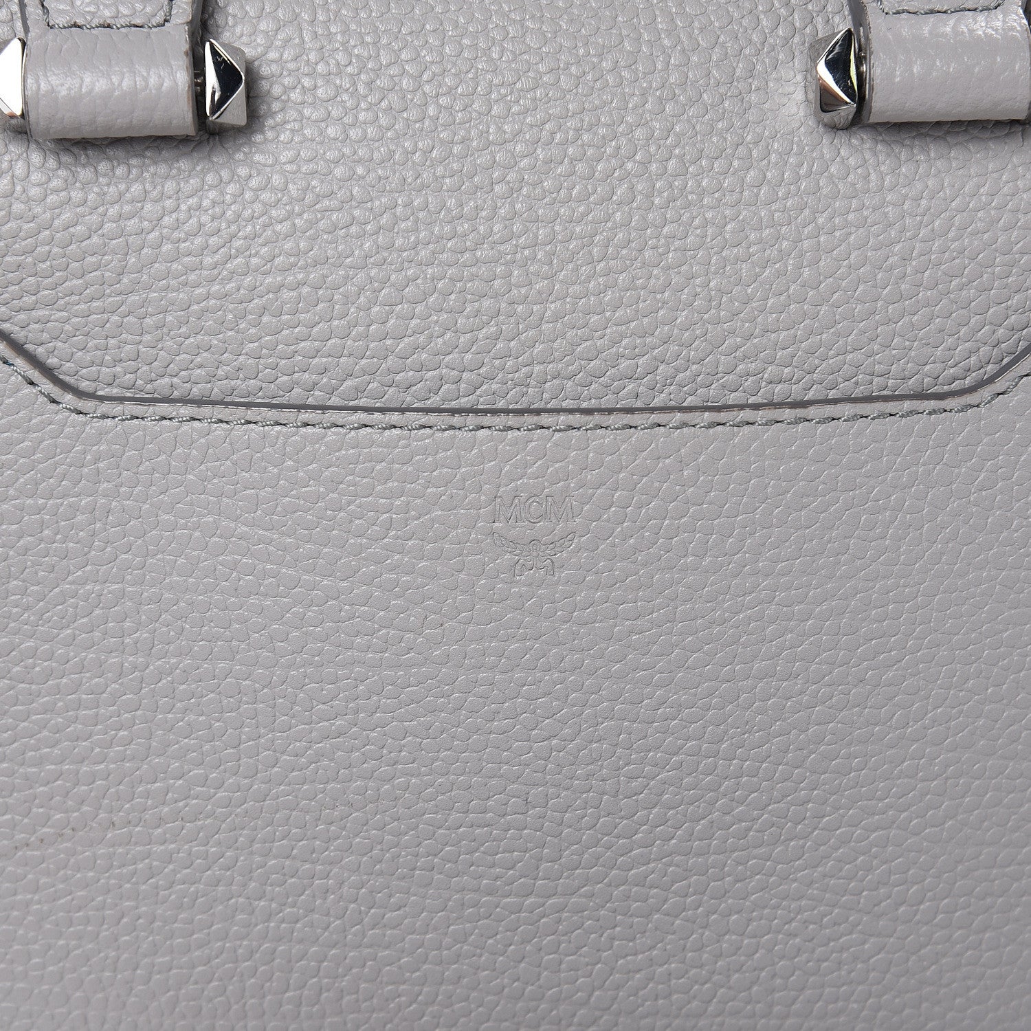 MCM Grained Calfskin Small Ella Boston Dove 7 of 11