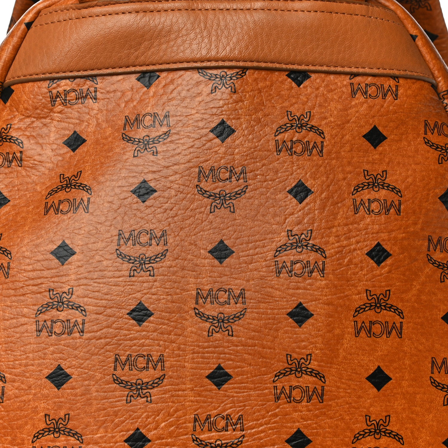 MCM Visetos Studded Medium Stark M Backpack Cognac 14 of 16