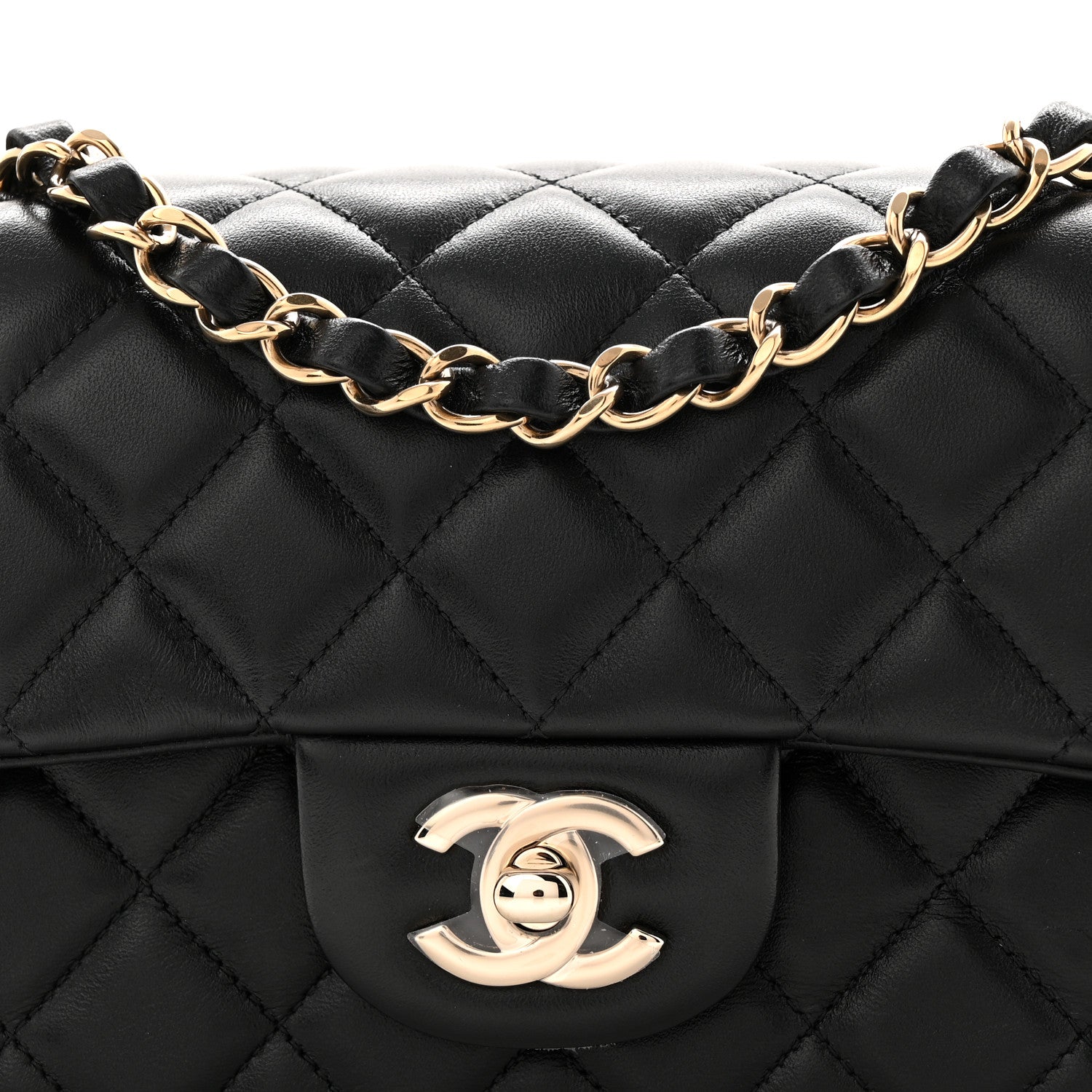 Chanel Lambskin Quilted Mini Rectangular Flap Black 8 of 10