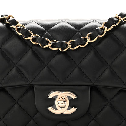 Chanel Lambskin Quilted Mini Rectangular Flap Black 8 of 10