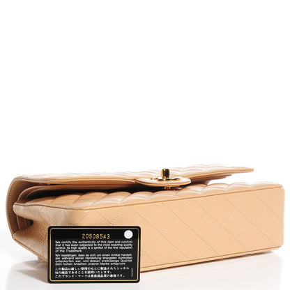 Chanel Caviar Quilted Medium Double Flap Beige Clair 9 of 9