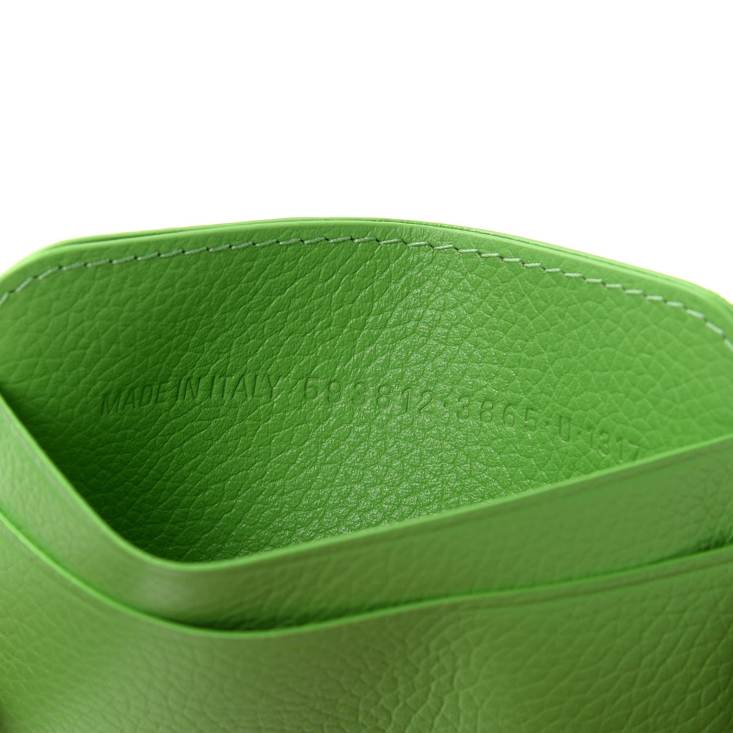 Balenciaga Grained Calfskin Logo Cash Rounded Card Holder Light Green Fuchsia 7 of 8