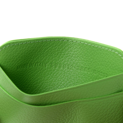 Balenciaga Grained Calfskin Logo Cash Rounded Card Holder Light Green Fuchsia 7 of 8