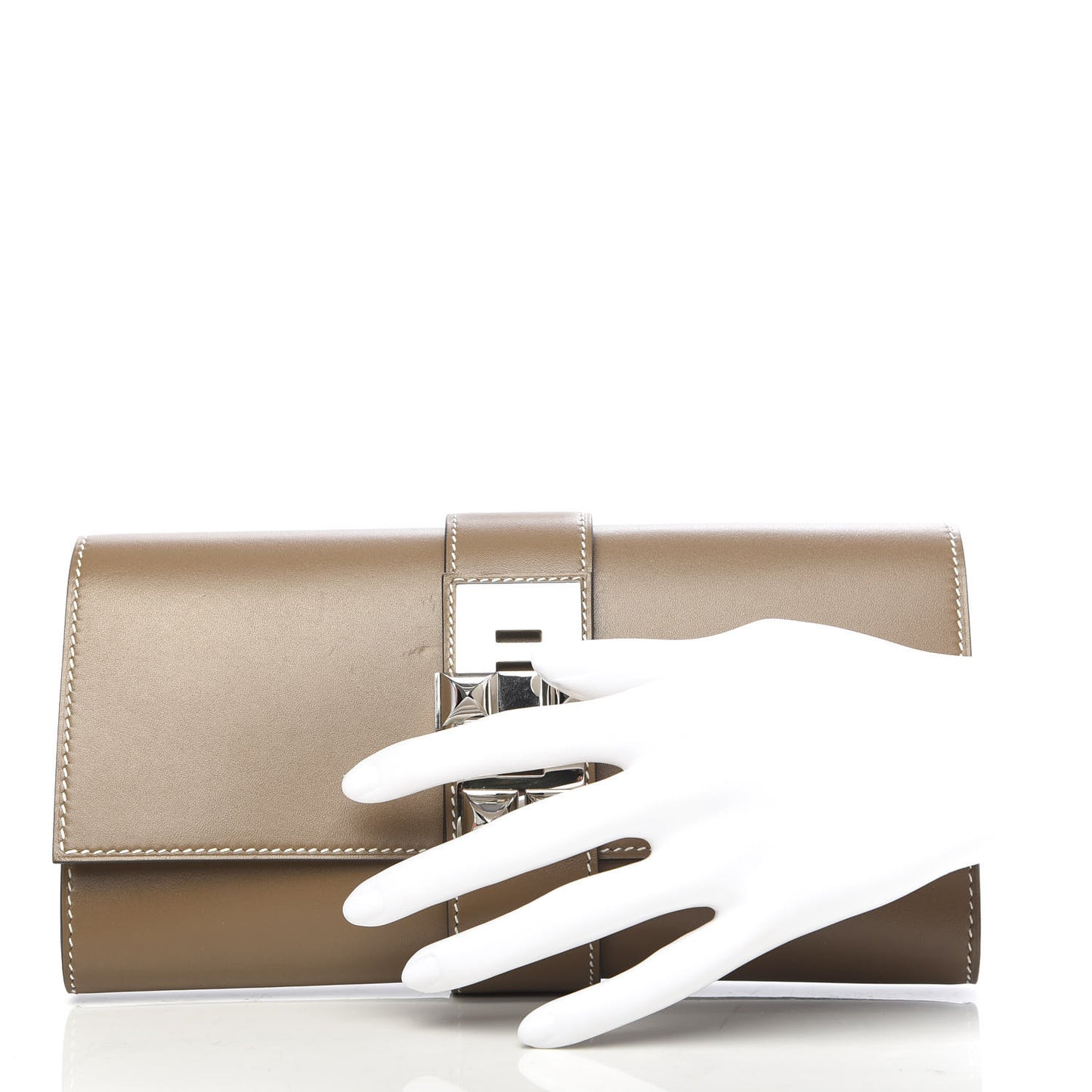 Tadelakt Medor 23 Clutch Etoupe