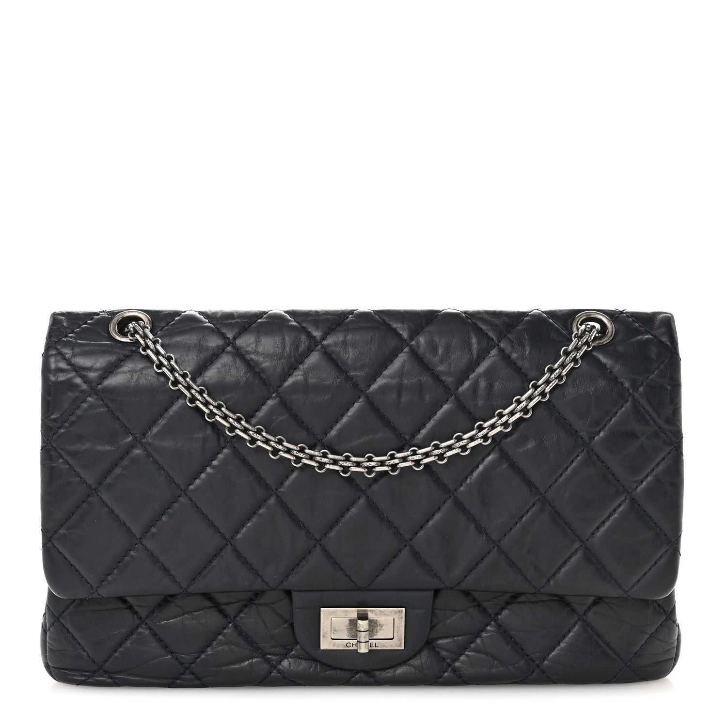 Chanel Aged Calfskin Quilted 2.55 Reissue 227 Flap Dark Blue 1 of 15