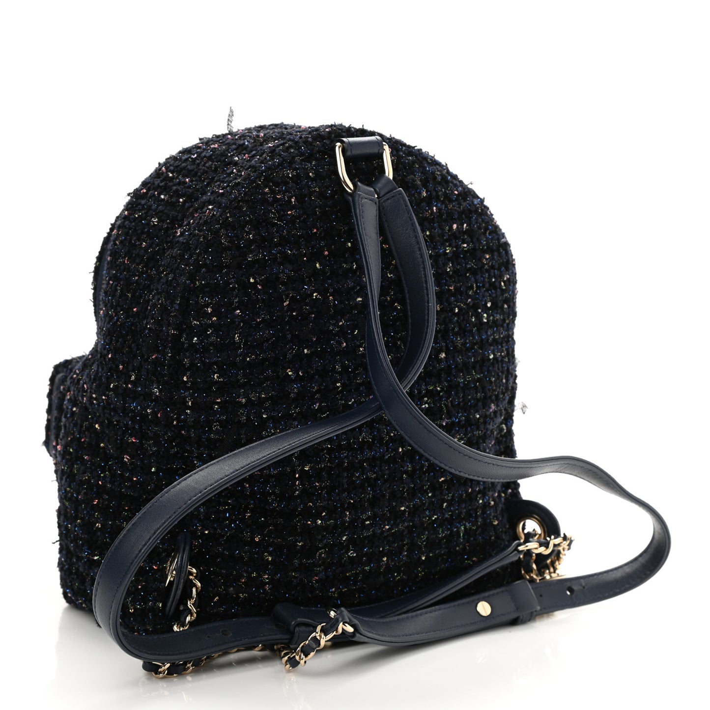 Tweed Front Pocket Backpack Navy